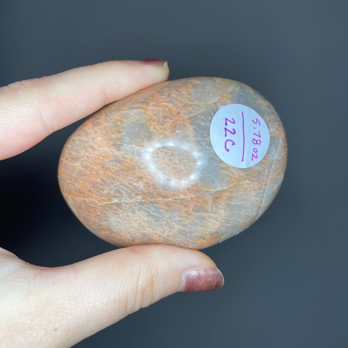 Peach Moonstone Palm Stones (High Quality)
