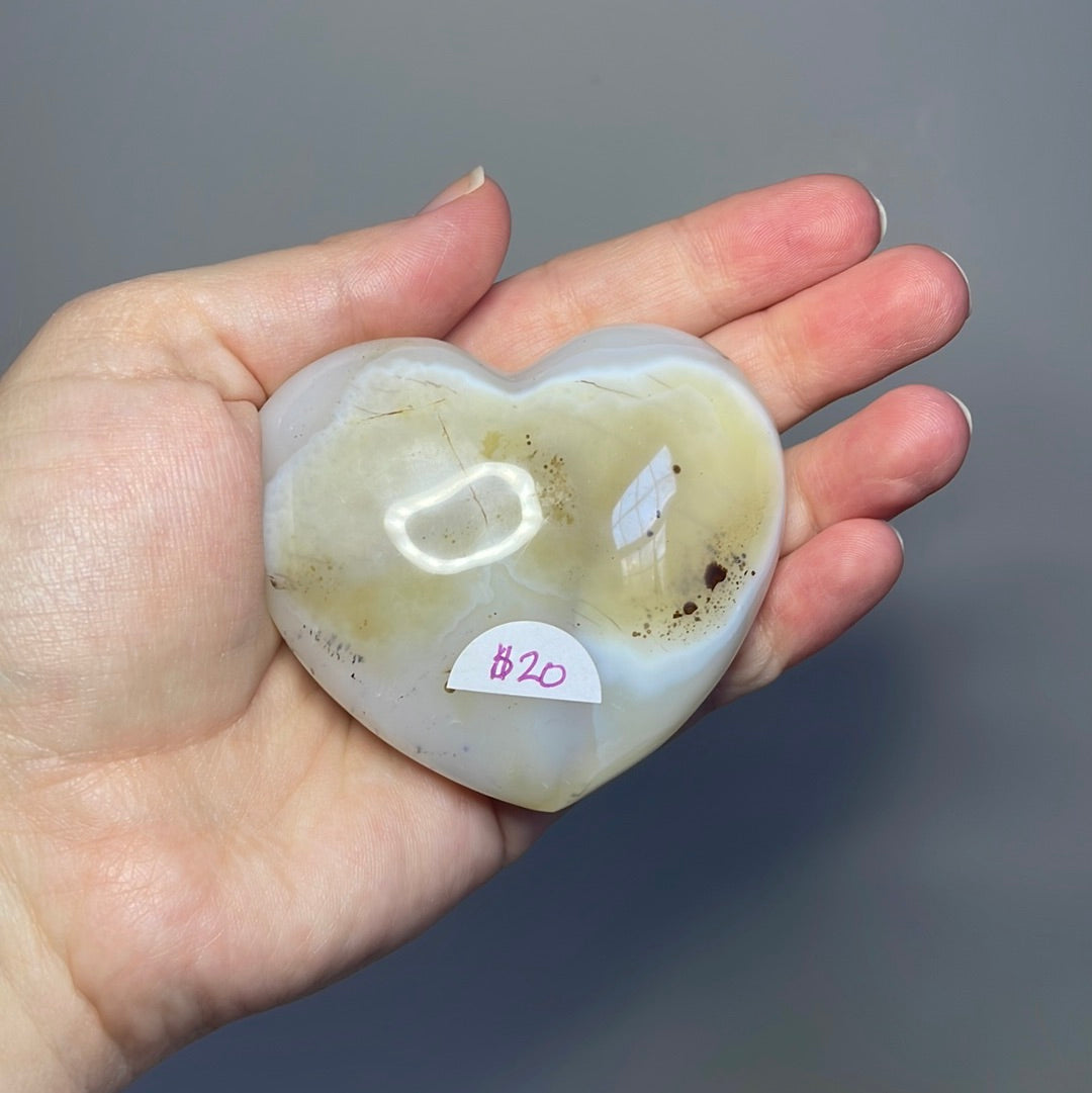 Dendritic Agate Hearts