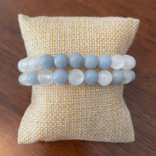 Selenite + Angelite Bracelet