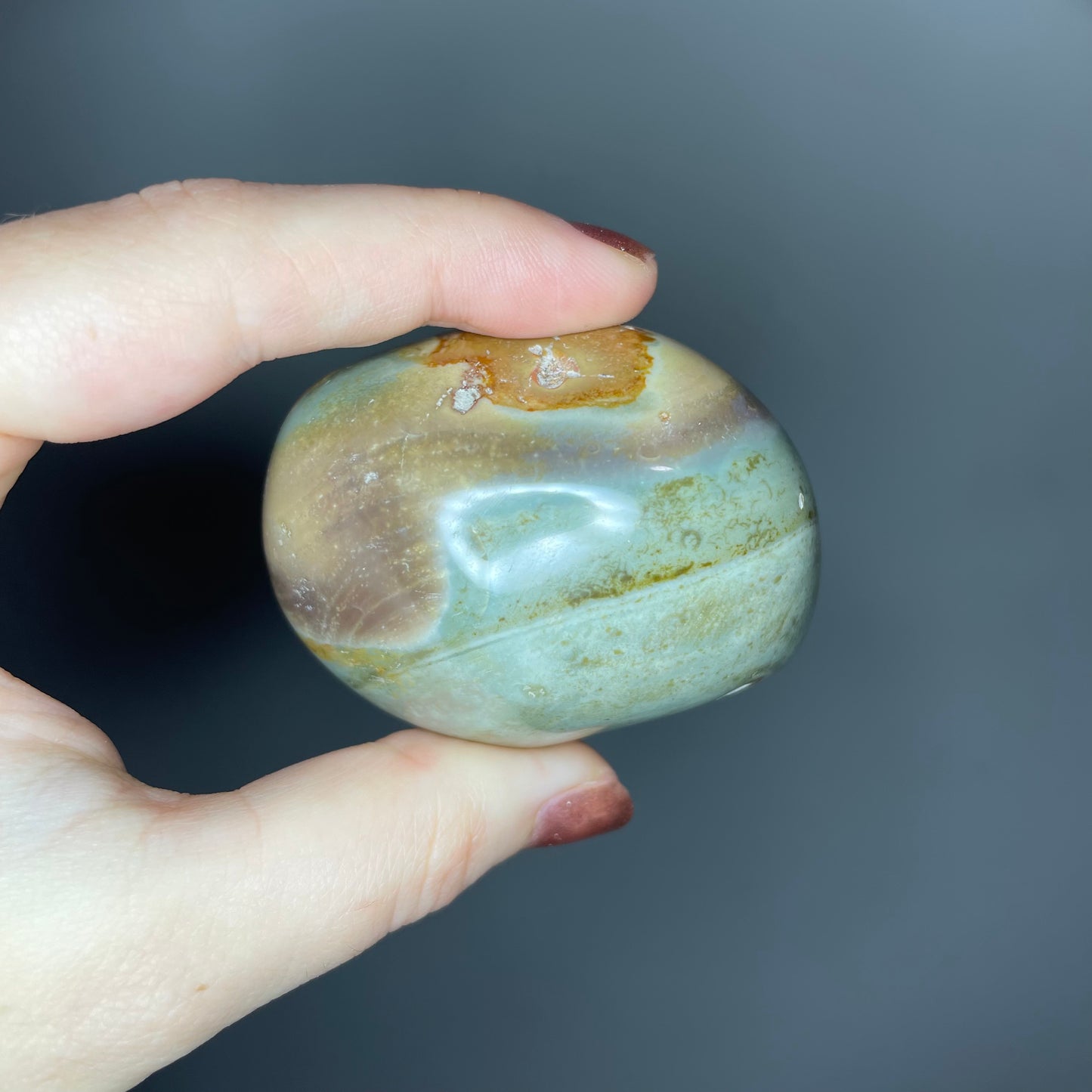 Polychrome Jasper Palm Stones ($5-6)