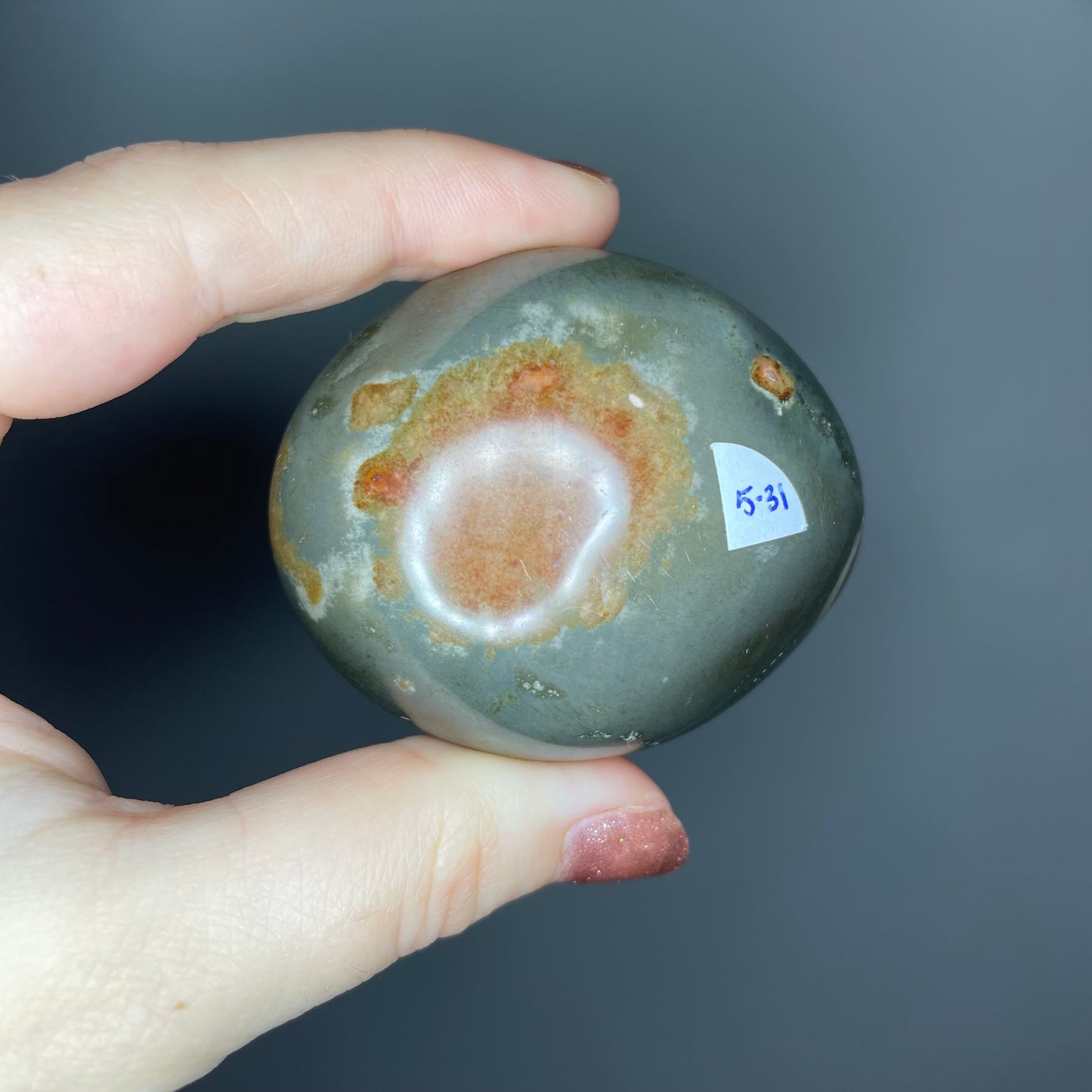 Polychrome Jasper Palm Stones ($5-6)