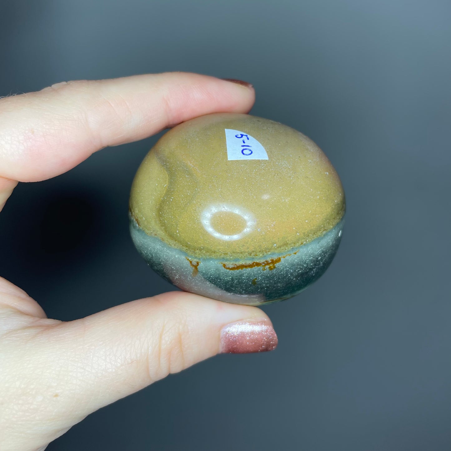 Polychrome Jasper Palm Stones ($5-6)