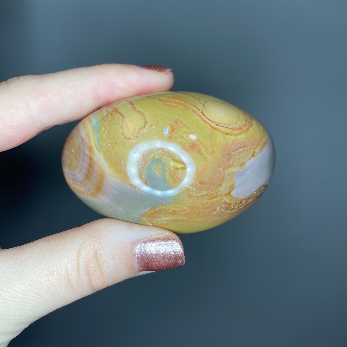 Polychrome Jasper Palm Stones ($5-6)