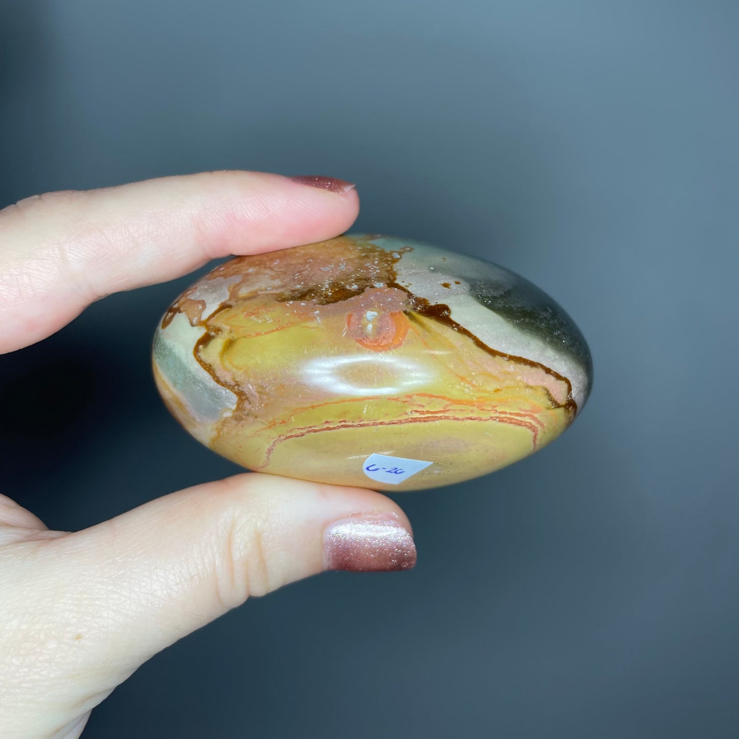 Polychrome Jasper Palm Stones ($5-6)