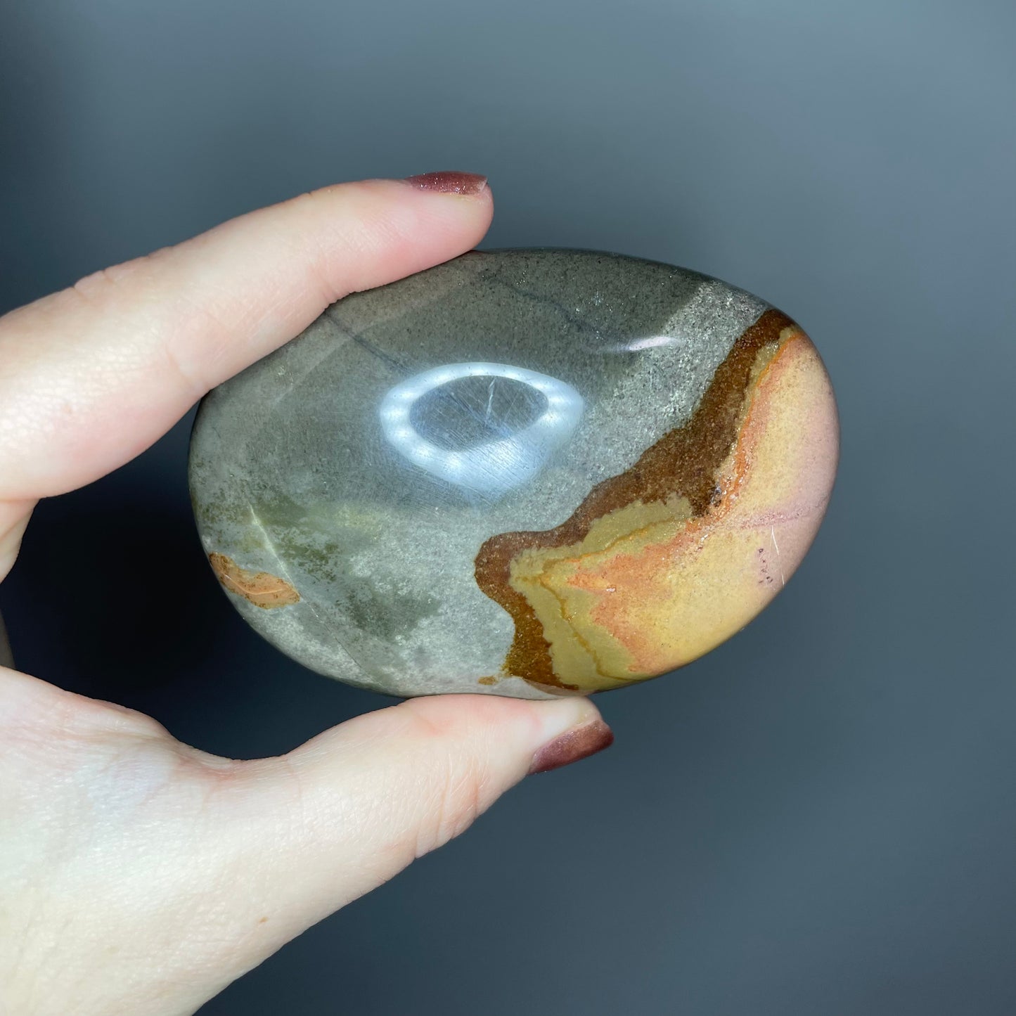 Polychrome Jasper Palm Stones ($7-10)