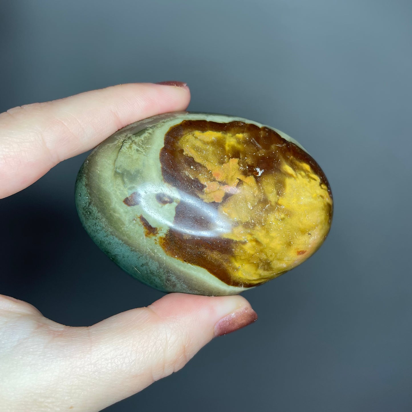 Polychrome Jasper Palm Stones ($7-10)