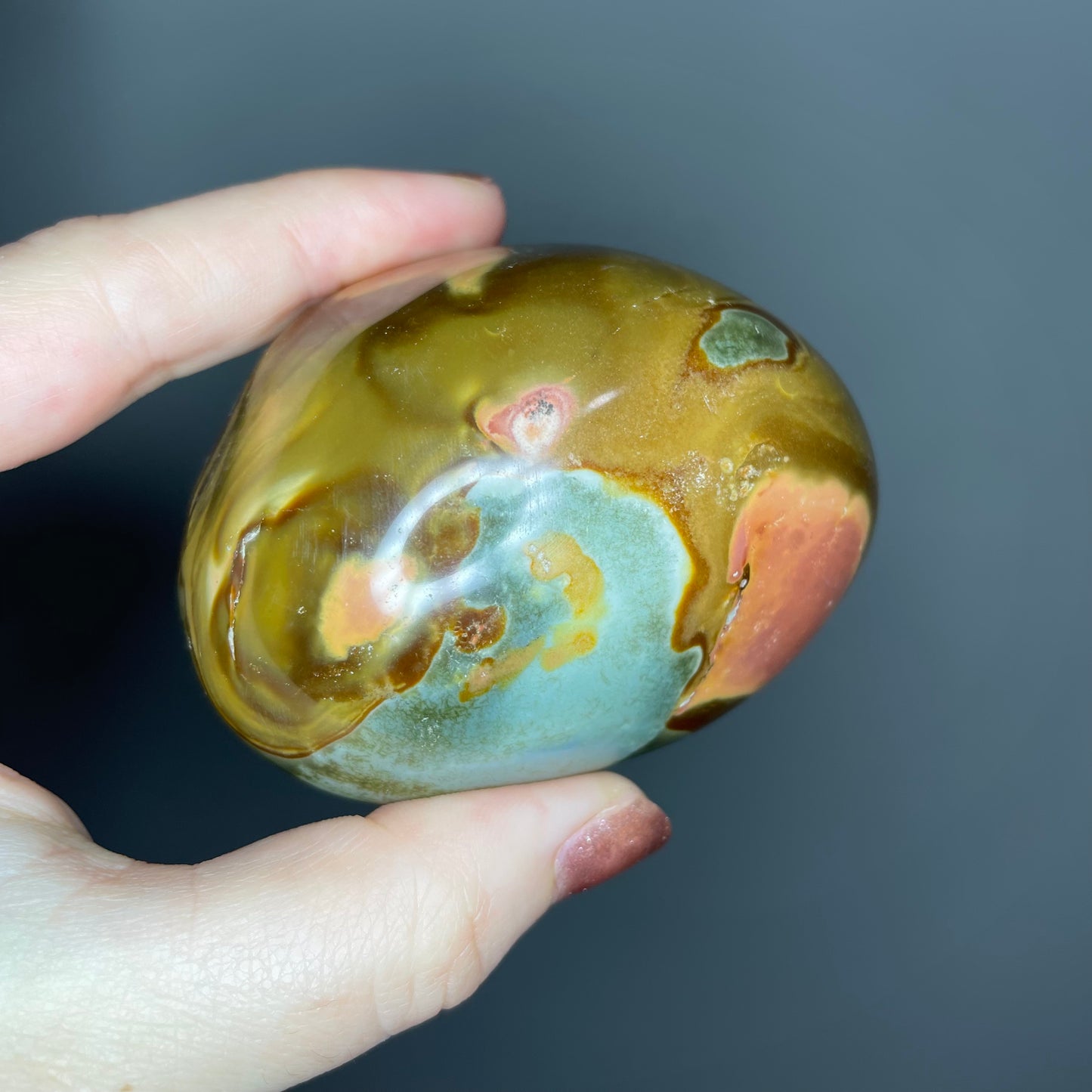 Polychrome Jasper Palm Stones ($7-10)