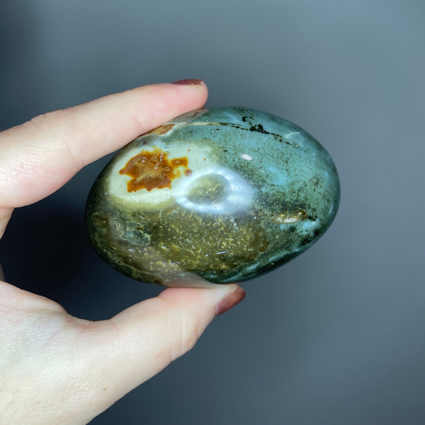 Polychrome Jasper Palm Stones ($7-10)
