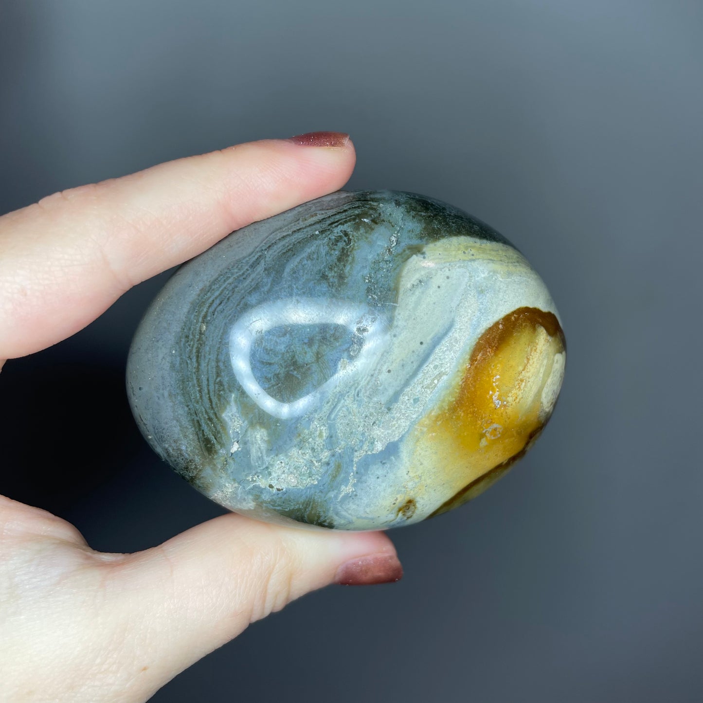 Polychrome Jasper Palm Stones ($7-10)