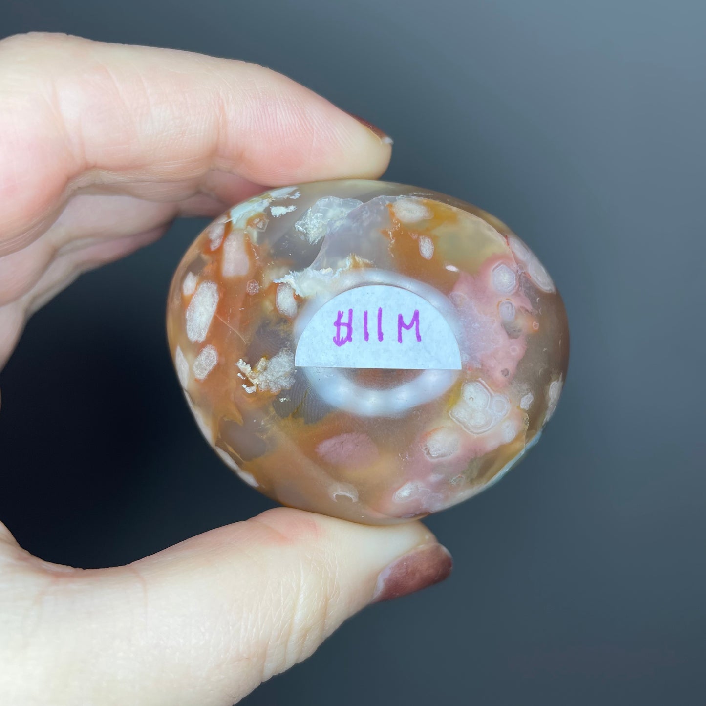 Flower Agate Palm Stones