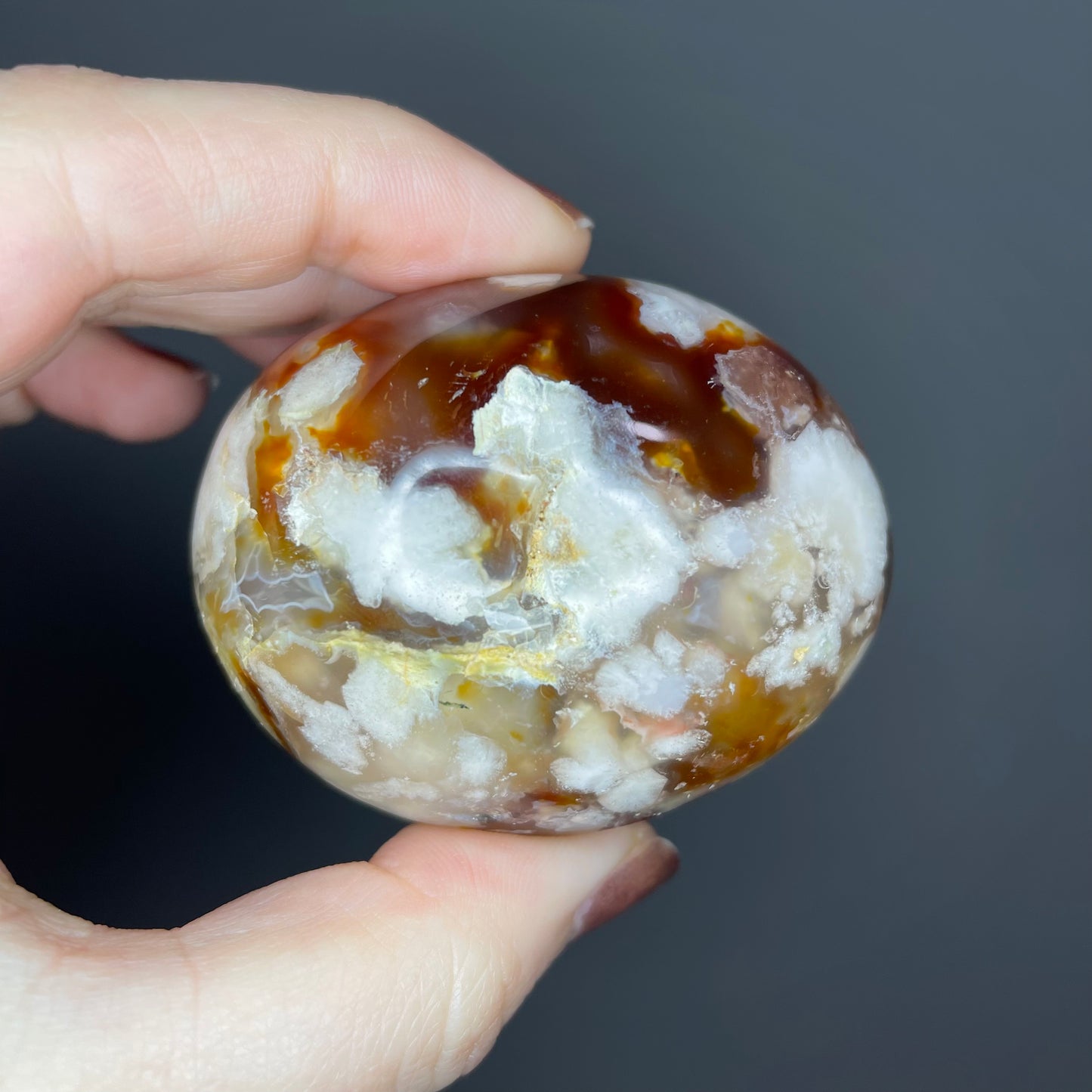 Flower Agate Palm Stones