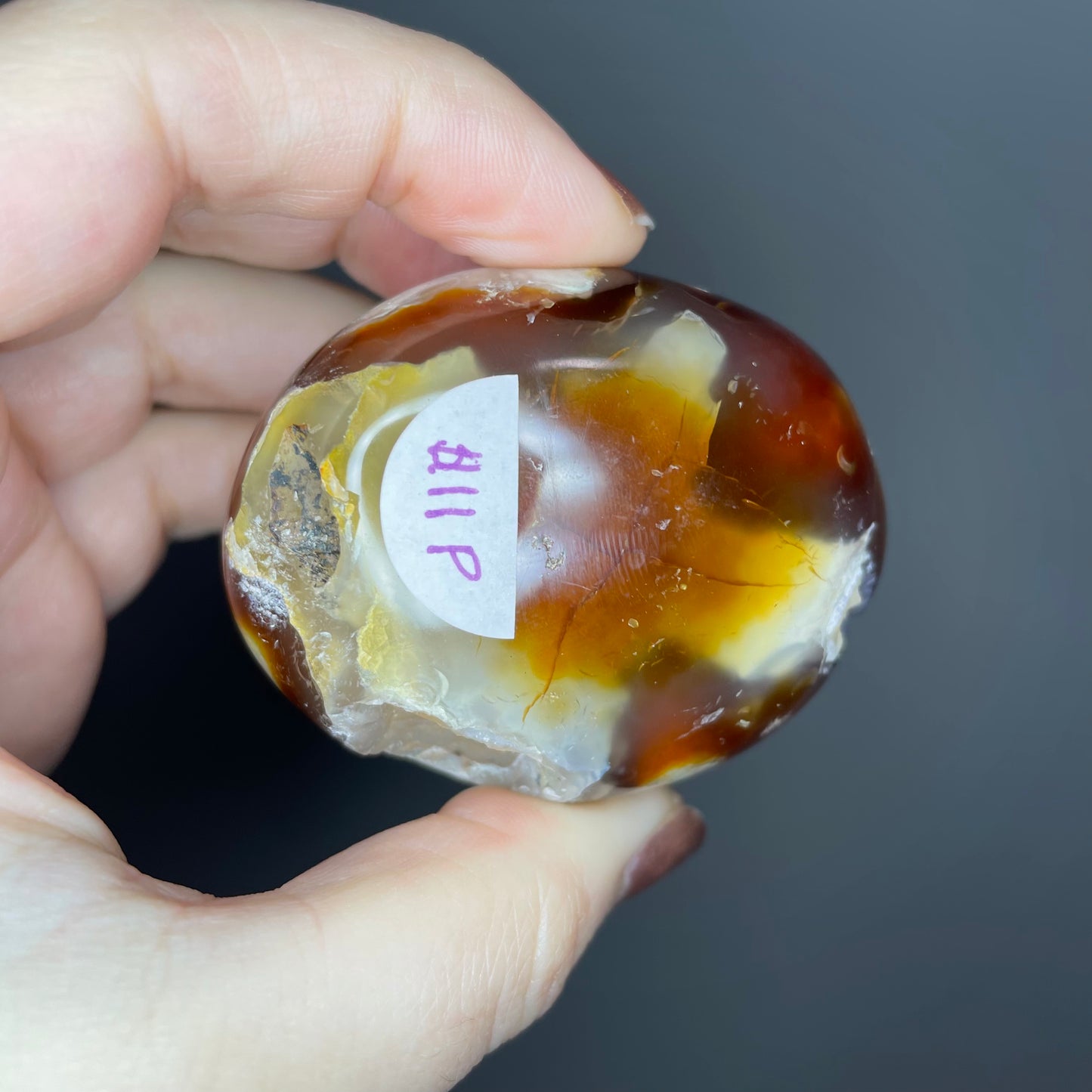 Flower Agate Palm Stones