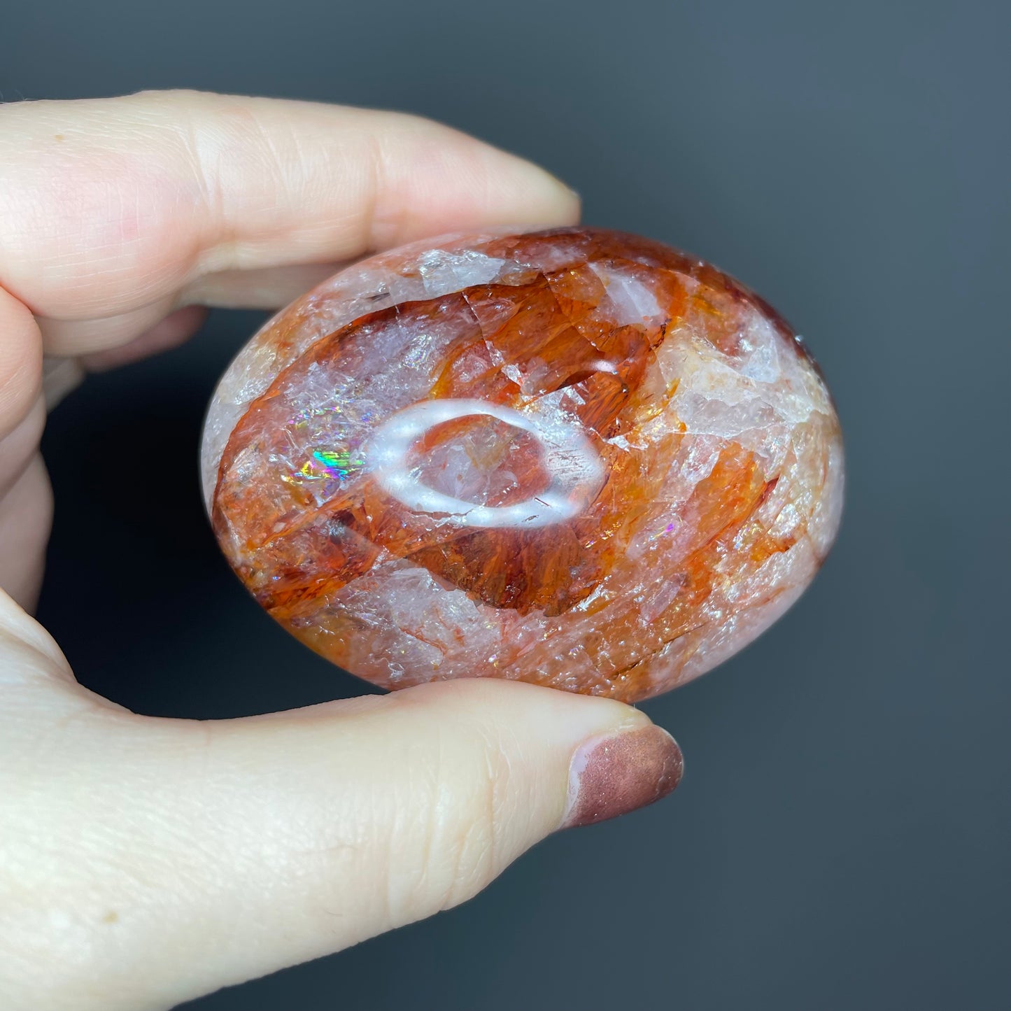 Red Hematoid Quartz Palm Stones