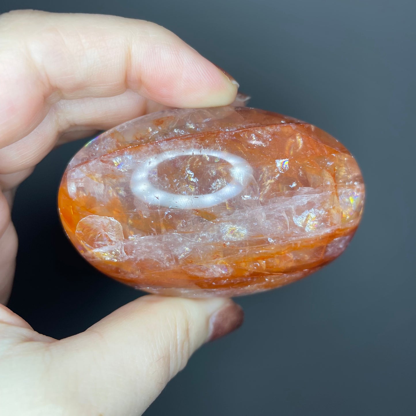 Red Hematoid Quartz Palm Stones