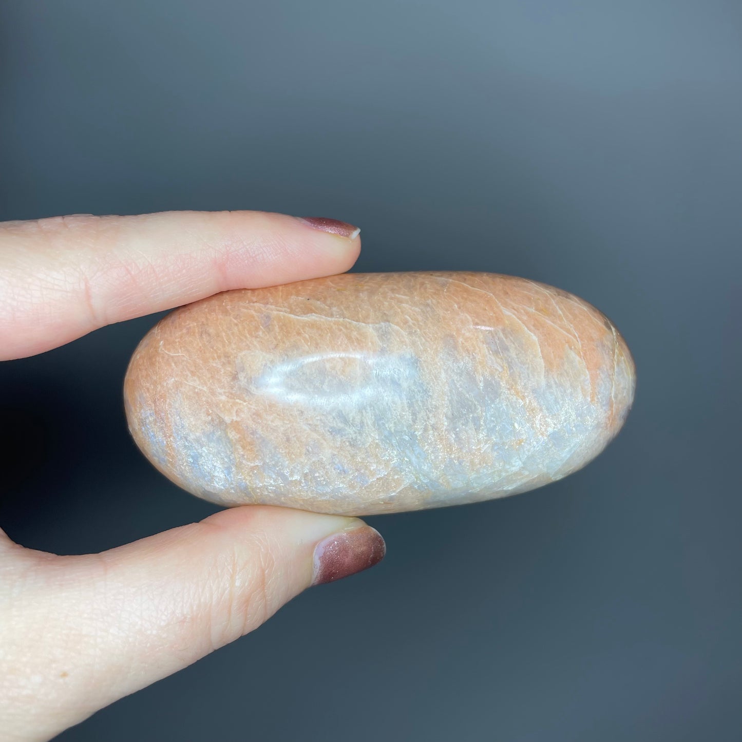 Peach Moonstone Palm Stones (High Quality)
