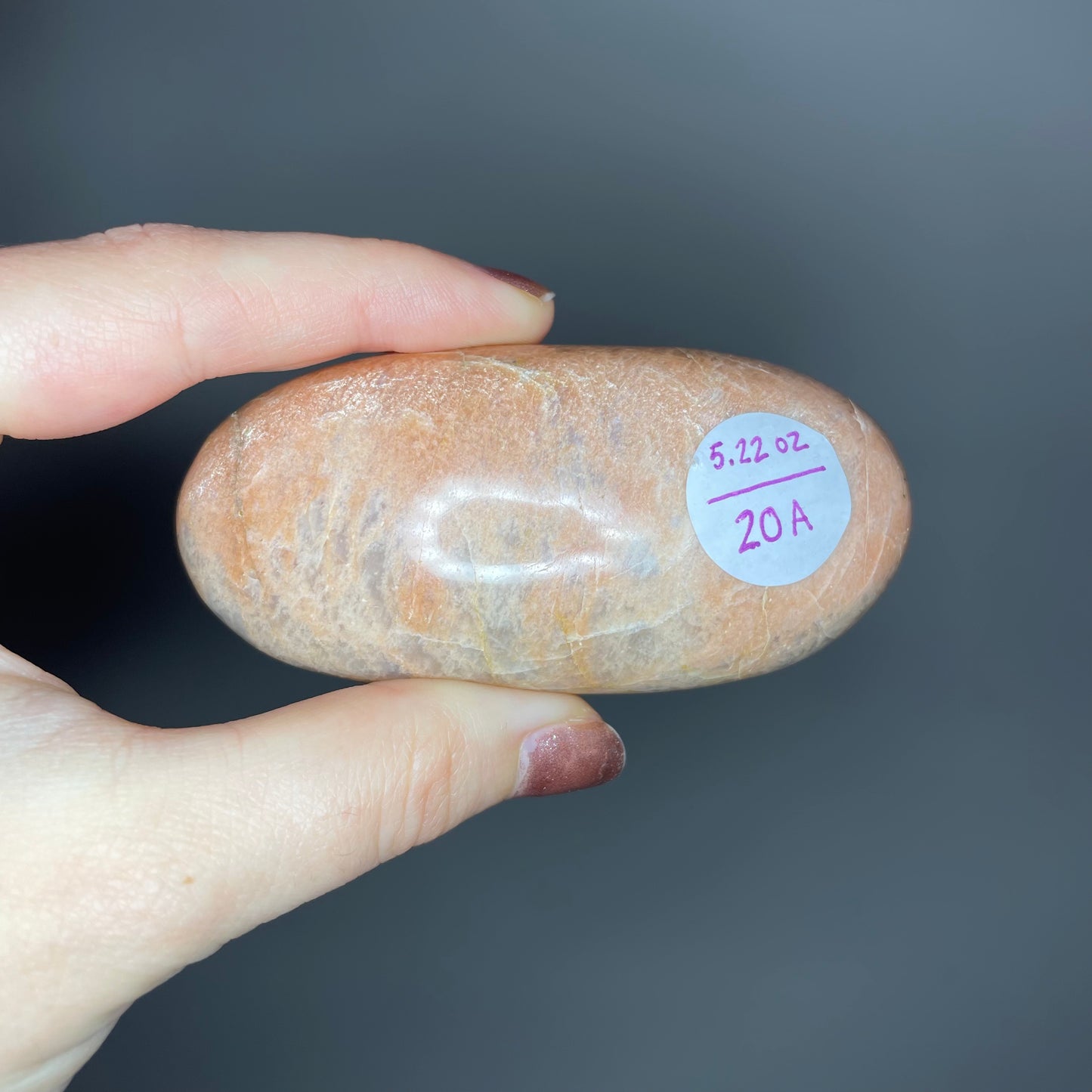 Peach Moonstone Palm Stones (High Quality)