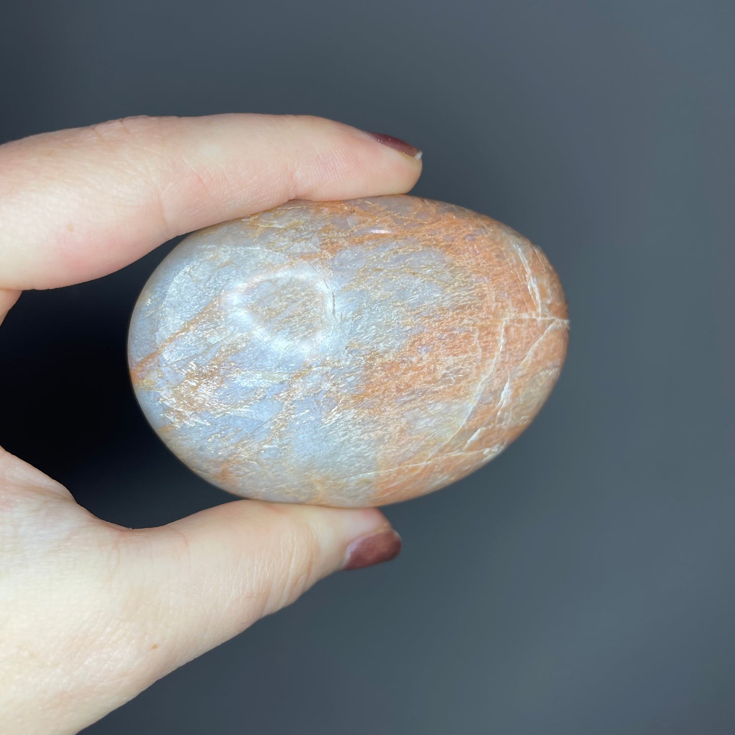 Peach Moonstone Palm Stones (High Quality)