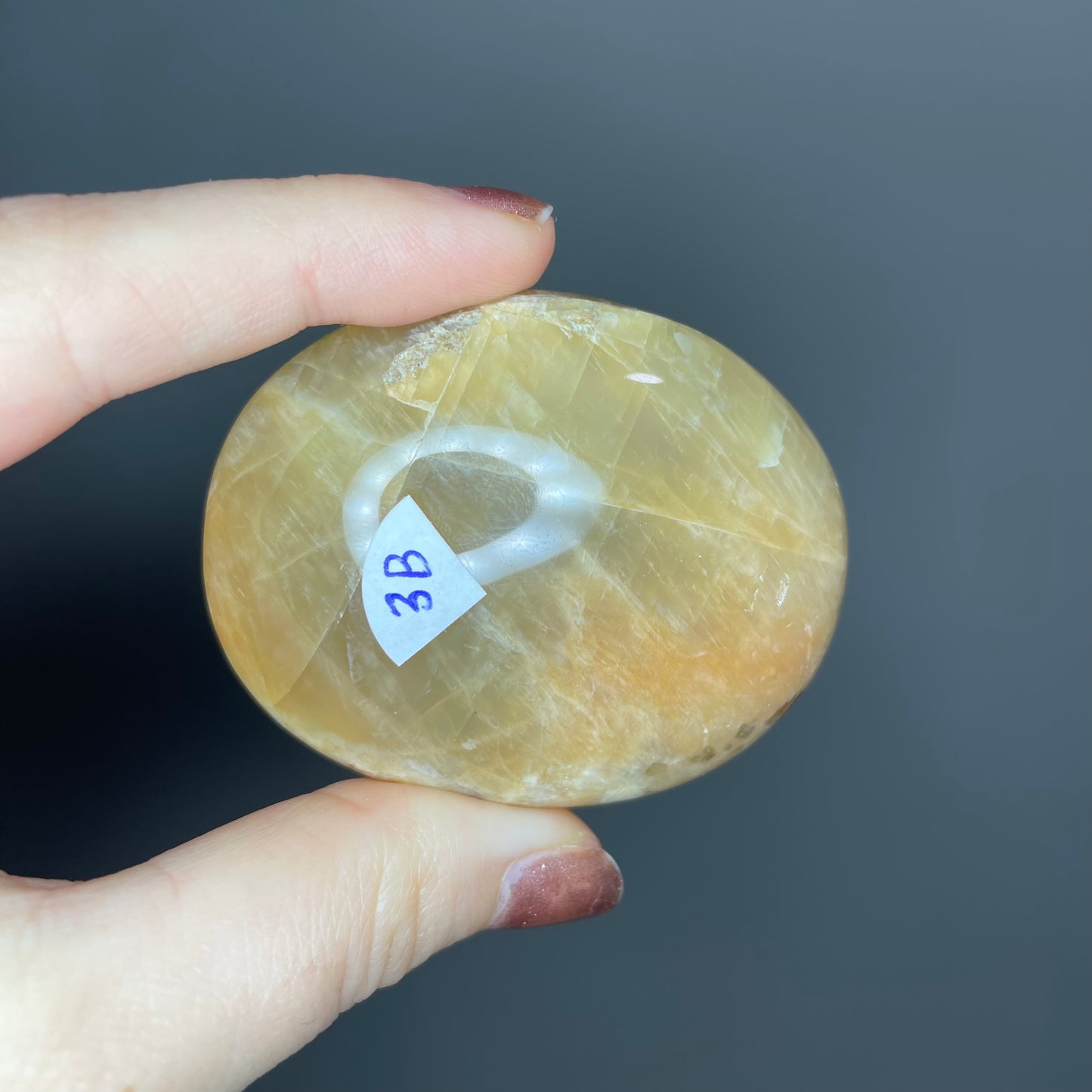 Peach Moonstone Palm Stones (Lower Quality)