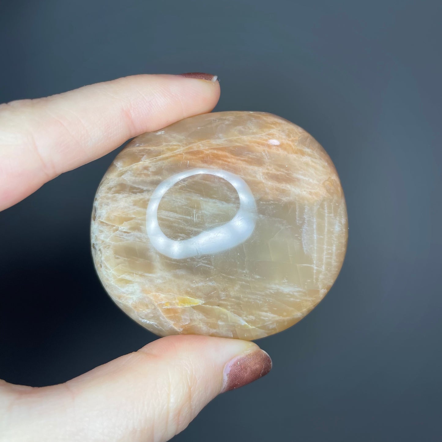 Peach Moonstone Palm Stones (Lower Quality)
