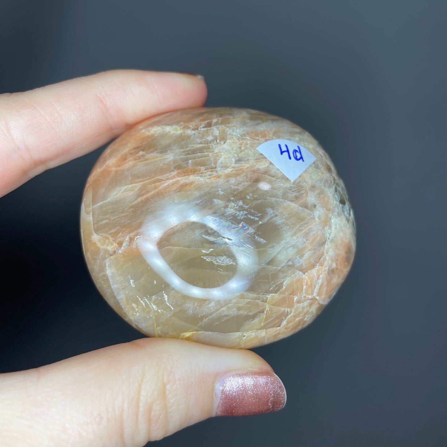 Peach Moonstone Palm Stones (Lower Quality)