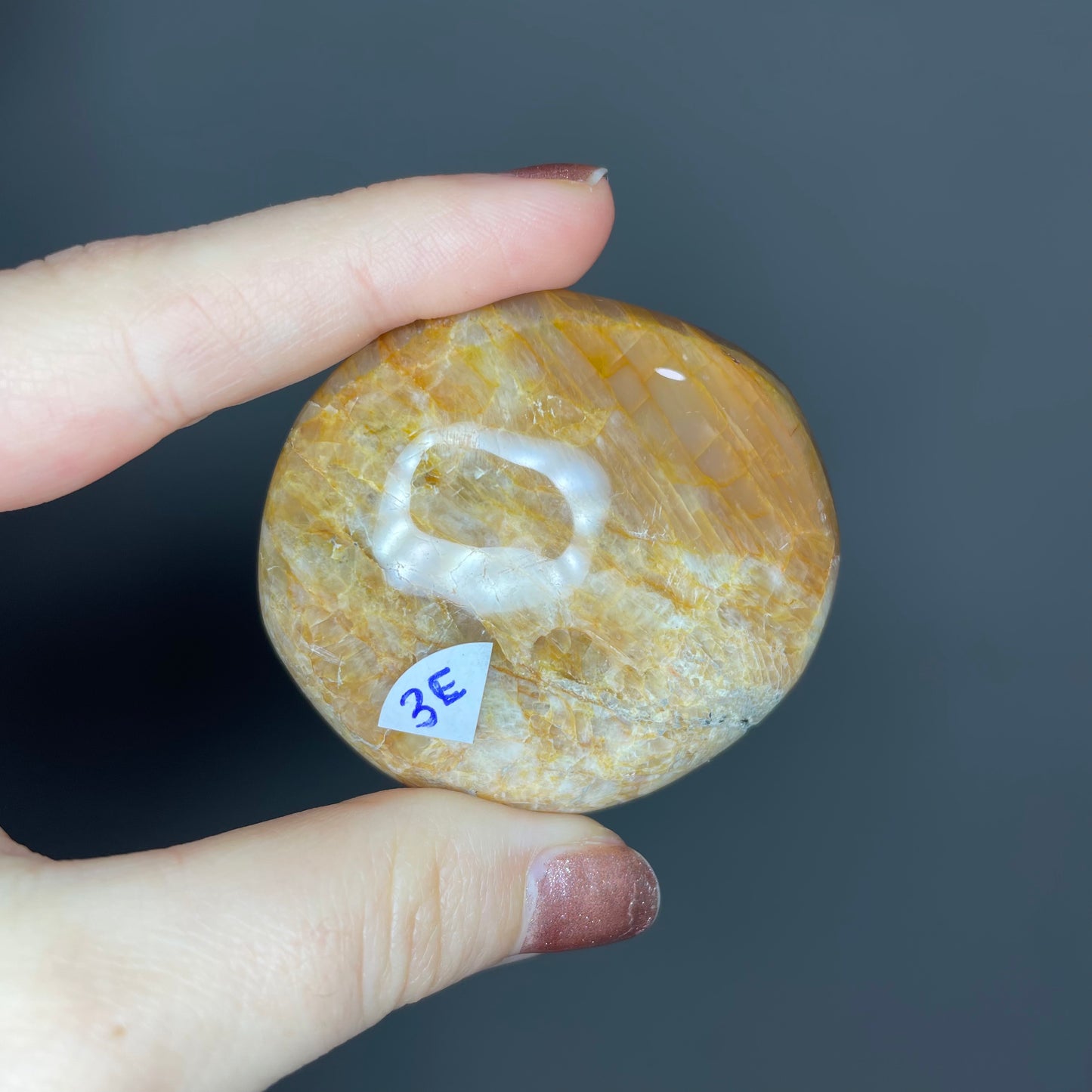 Peach Moonstone Palm Stones (Lower Quality)