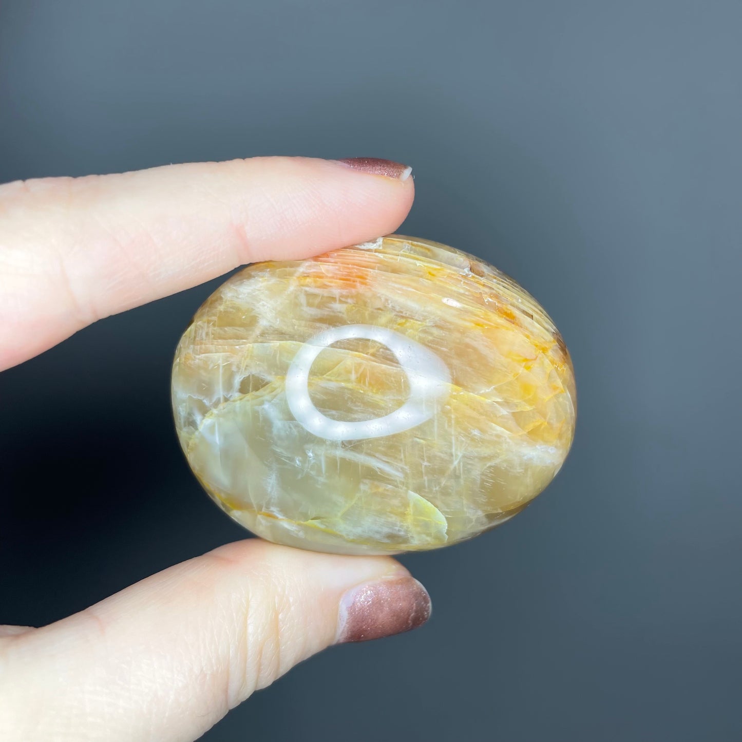 Peach Moonstone Palm Stones (Lower Quality)