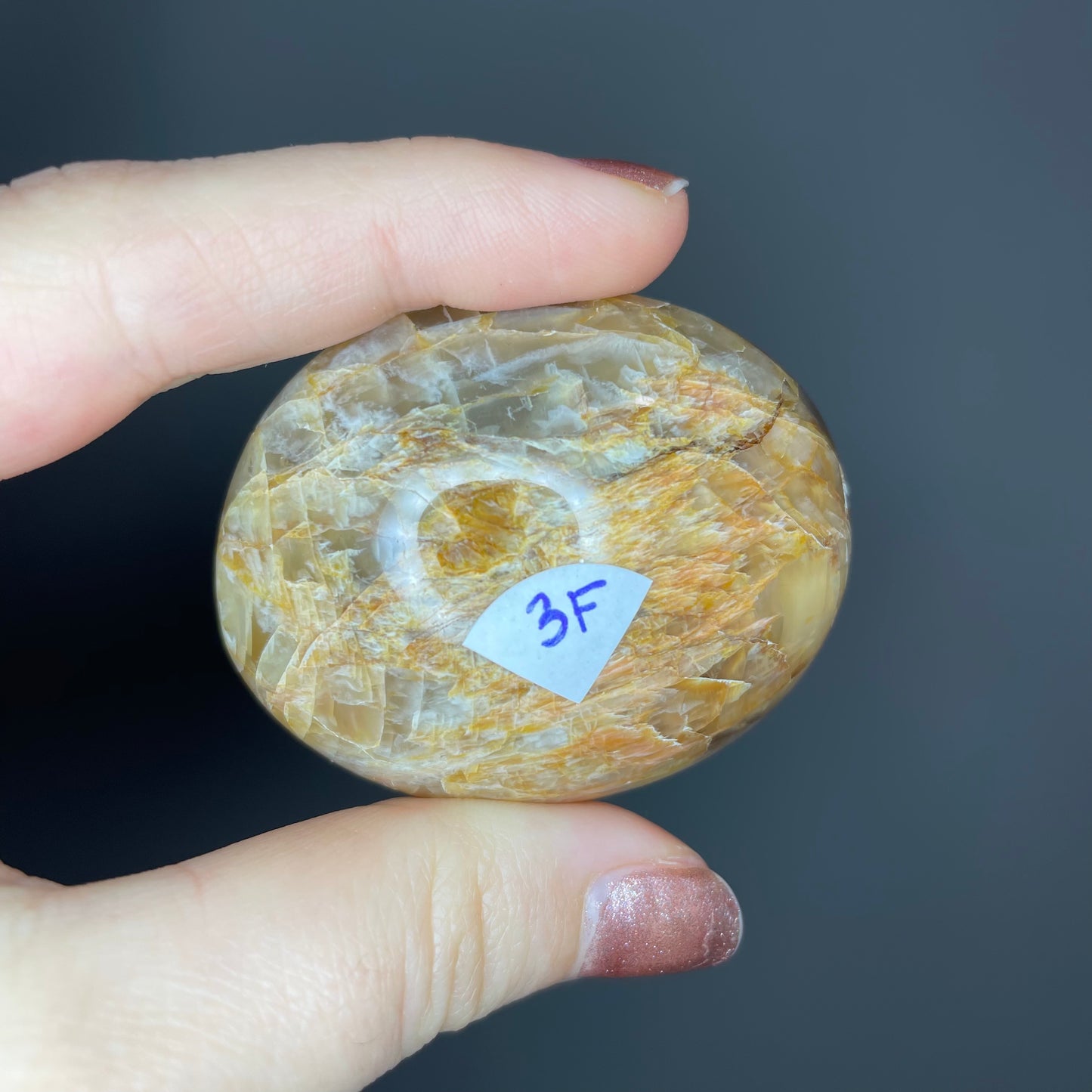 Peach Moonstone Palm Stones (Lower Quality)