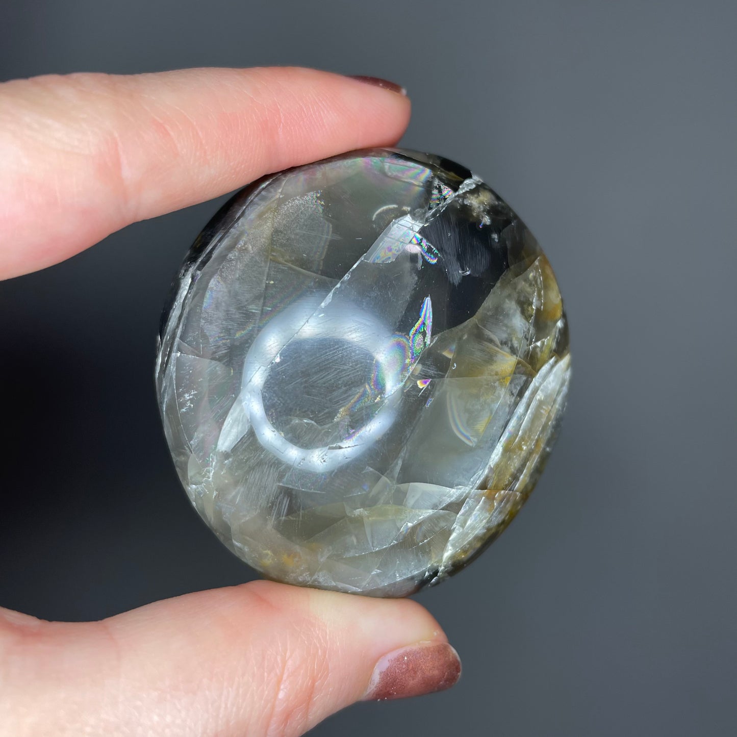 Black Moonstone Palm Stones (Low Quality)