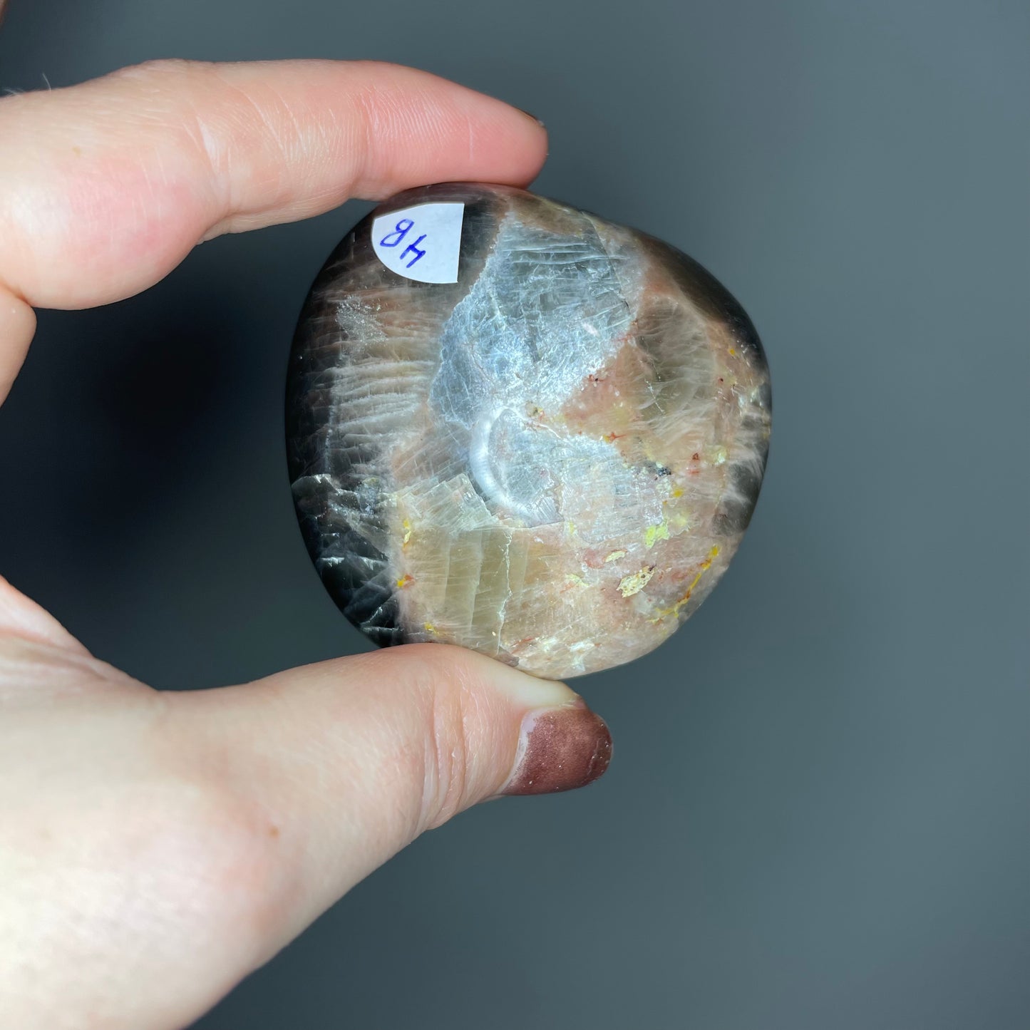 Black Moonstone Palm Stones (Low Quality)