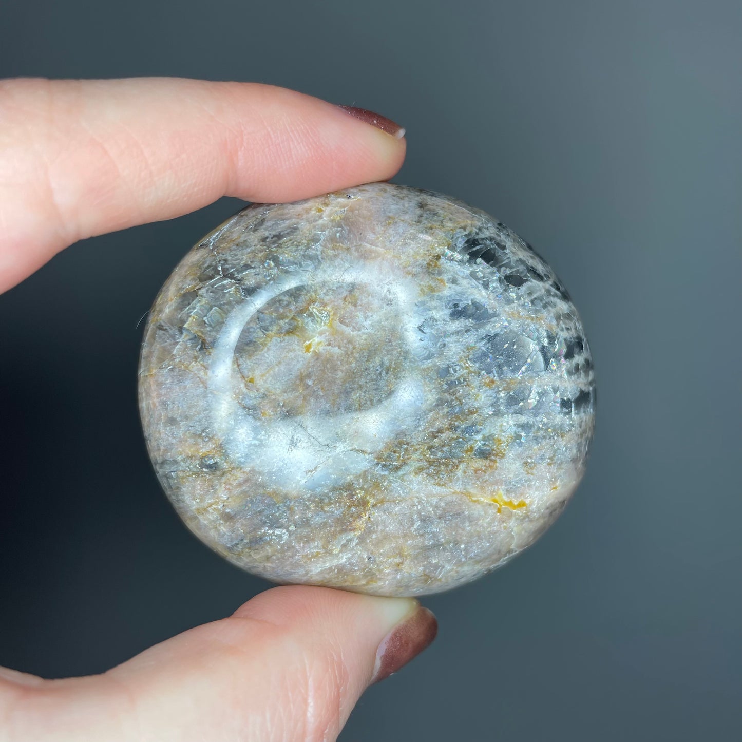 Black Moonstone Palm Stones (Low Quality)