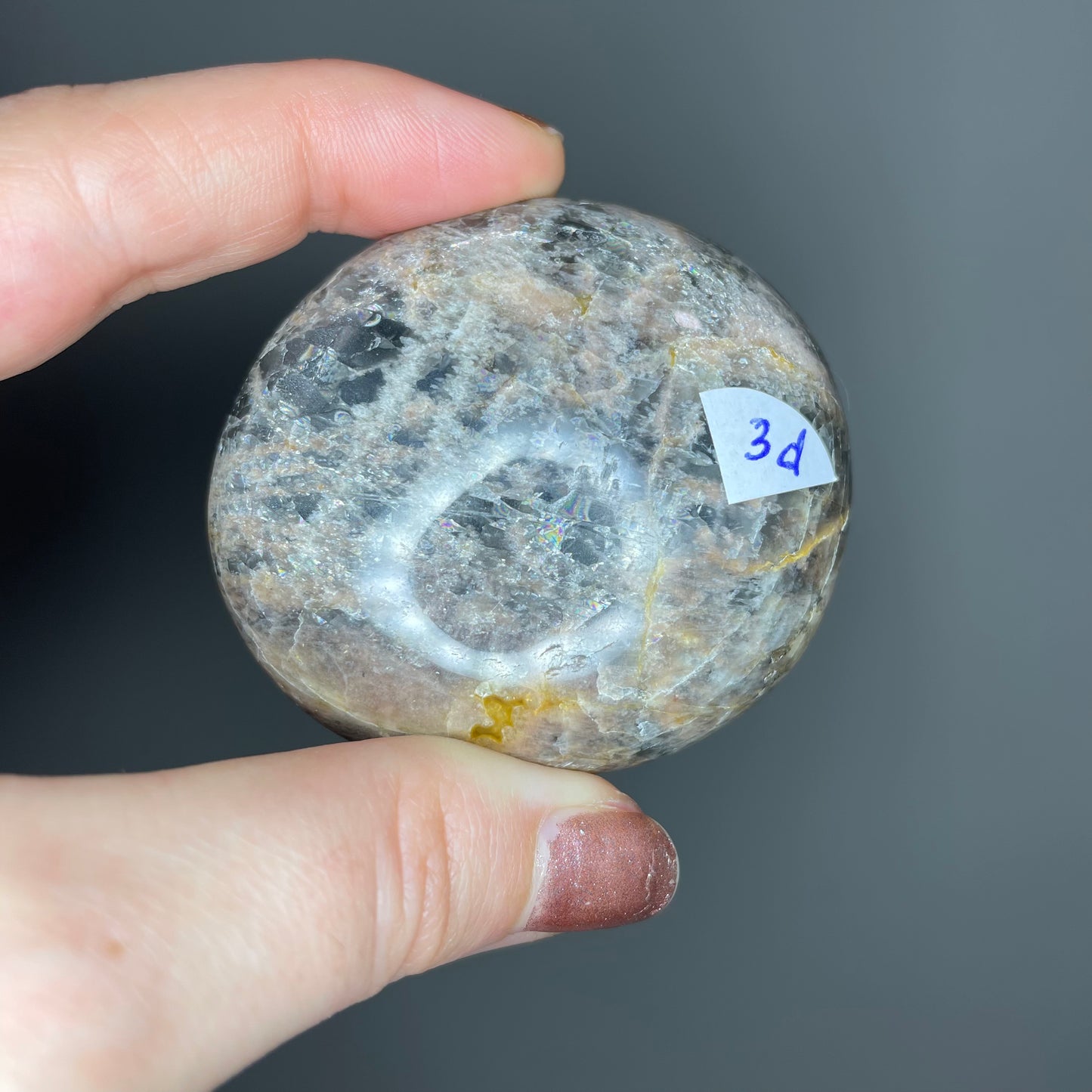 Black Moonstone Palm Stones (Low Quality)