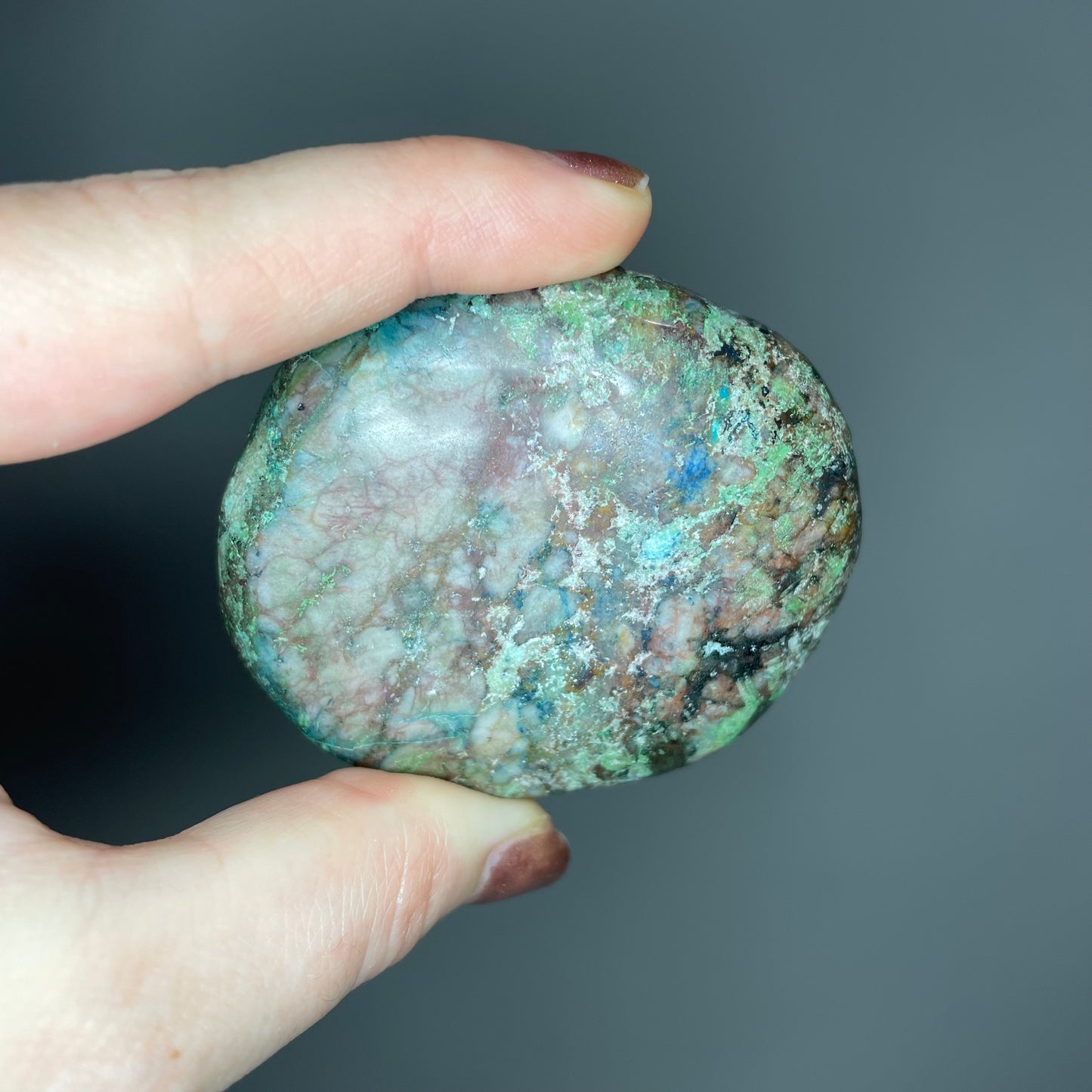 Shattuckite Palm Stones