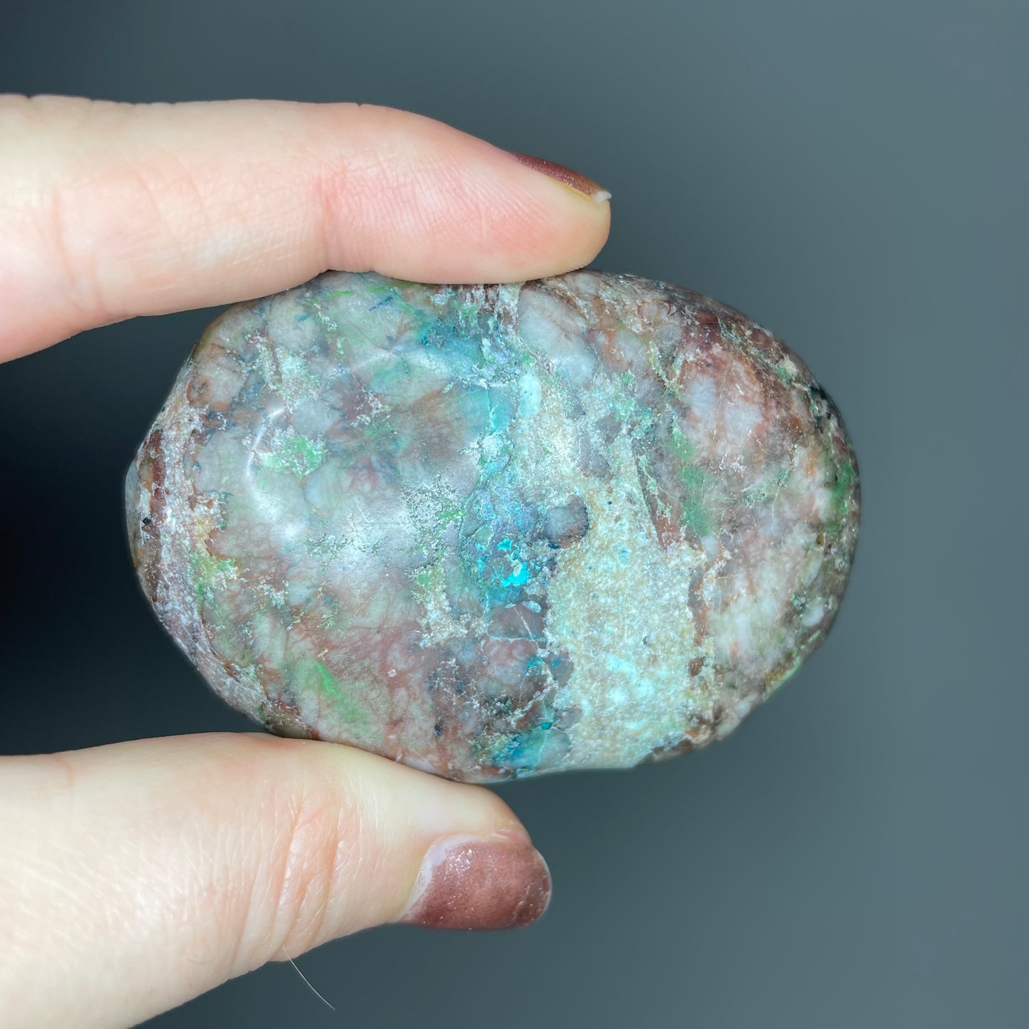 Shattuckite Palm Stones
