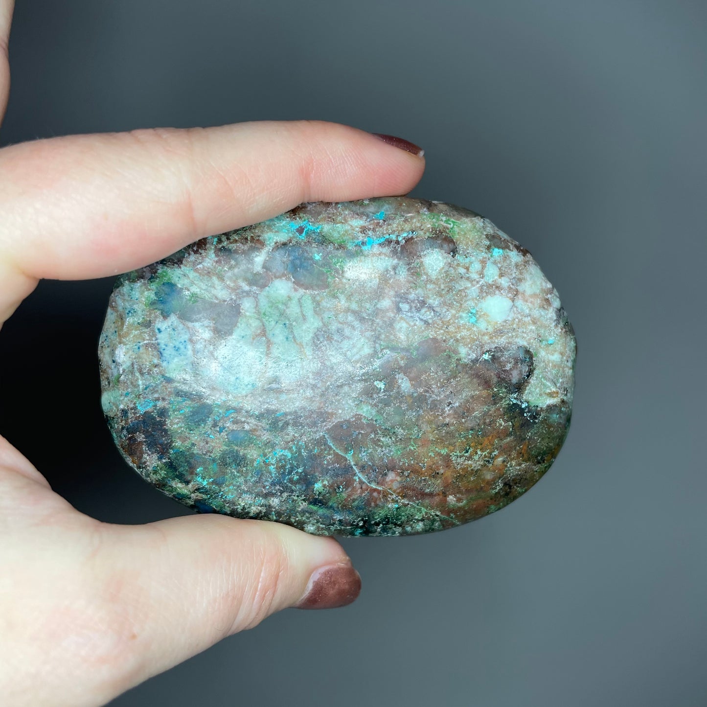 Shattuckite Palm Stones