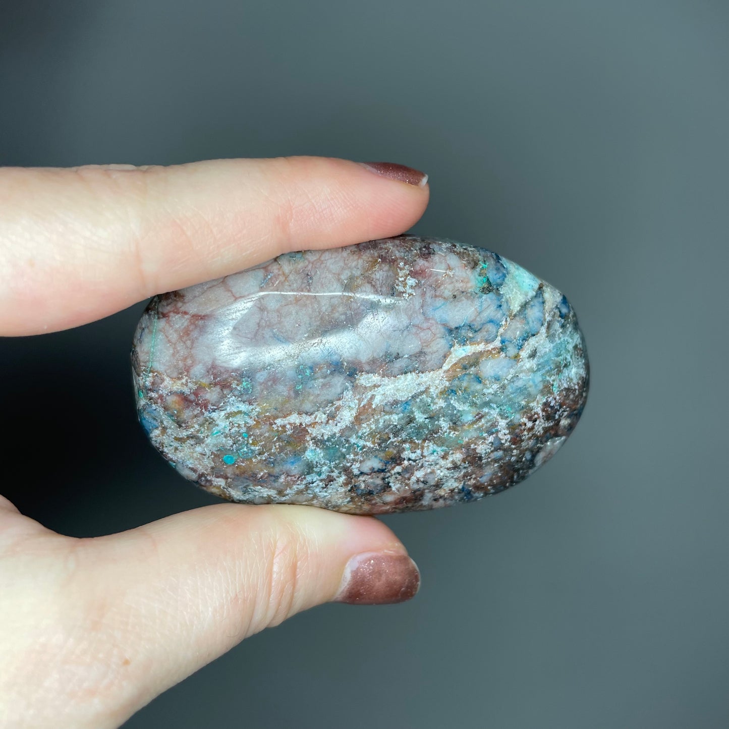 Shattuckite Palm Stones