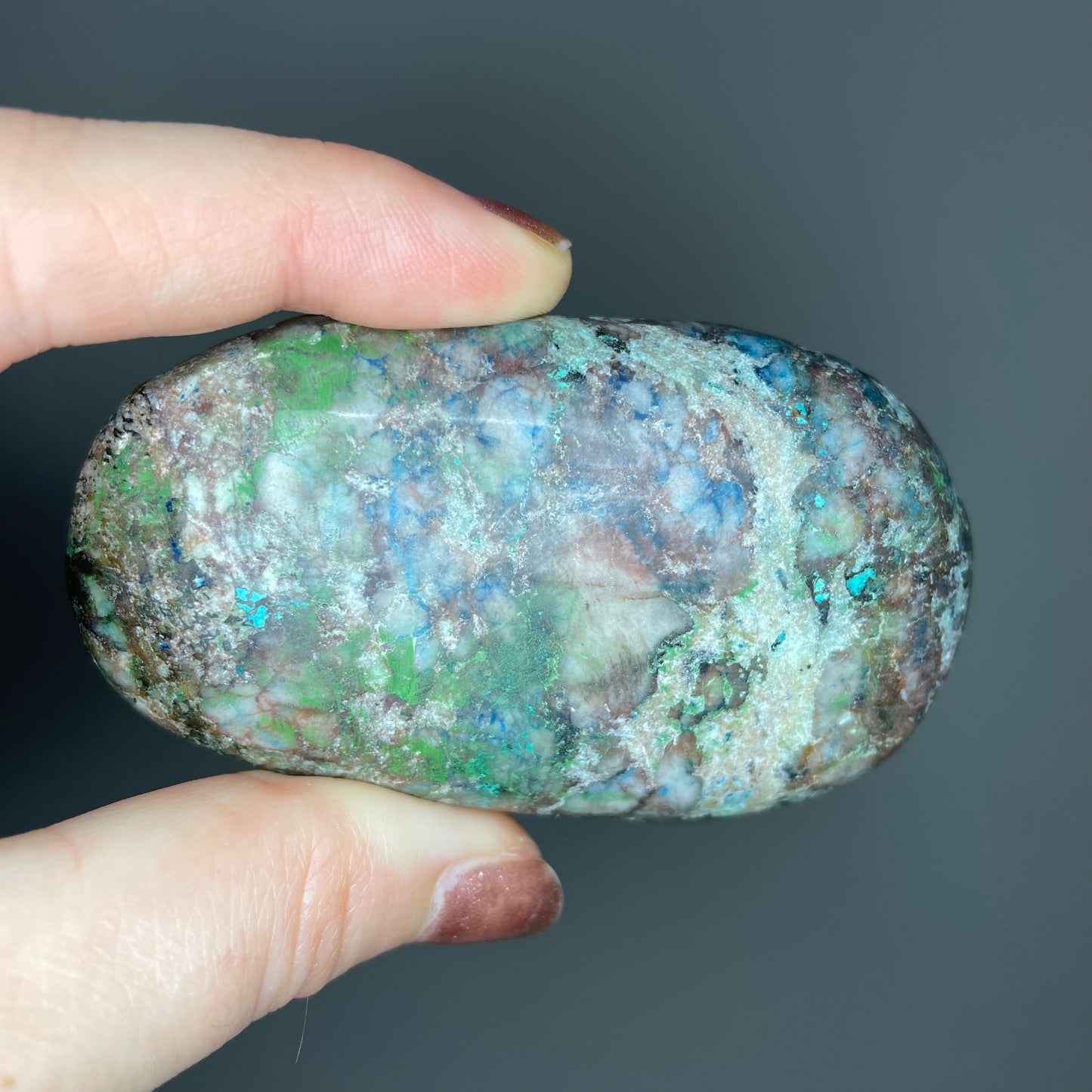 Shattuckite Palm Stones