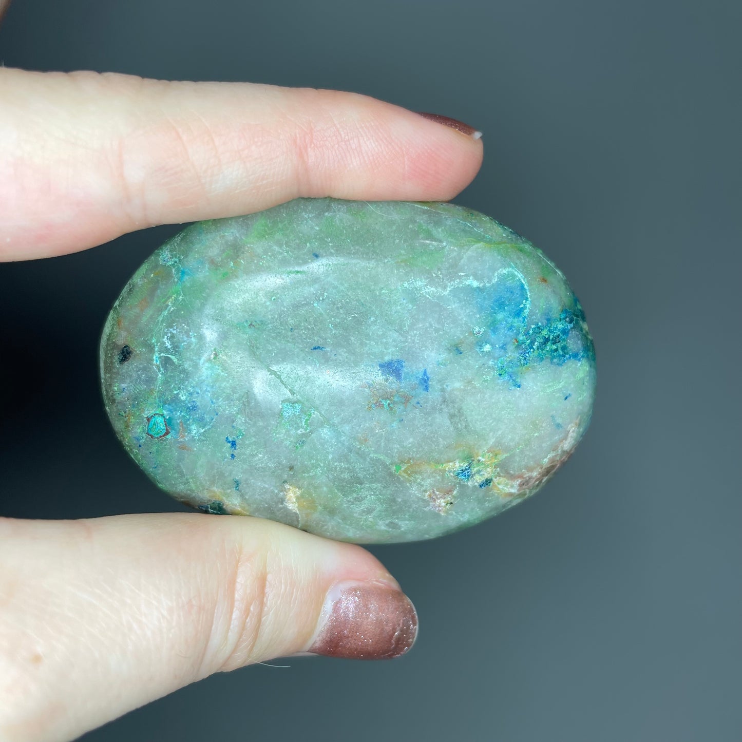 Shattuckite Palm Stones
