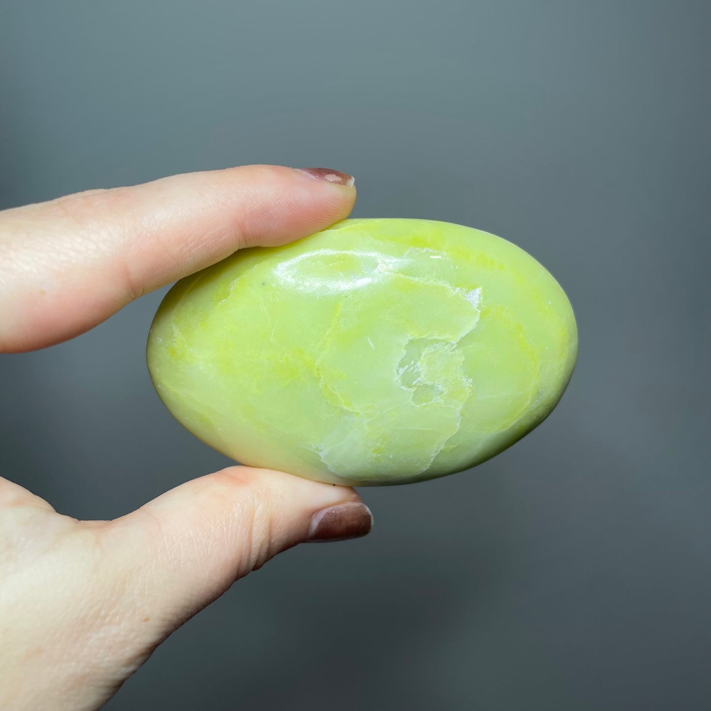 Green Serpentine Palm Stone