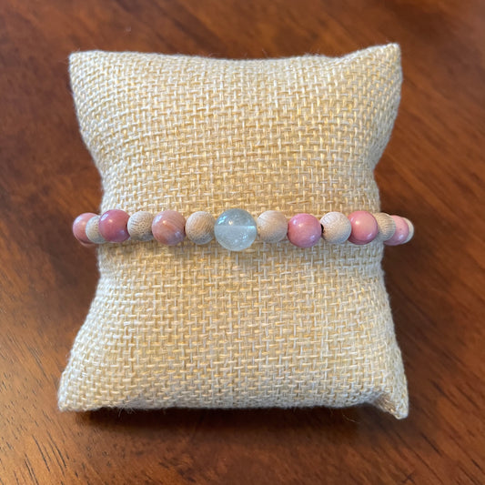 Rhodonite + Silkwood Bracelet