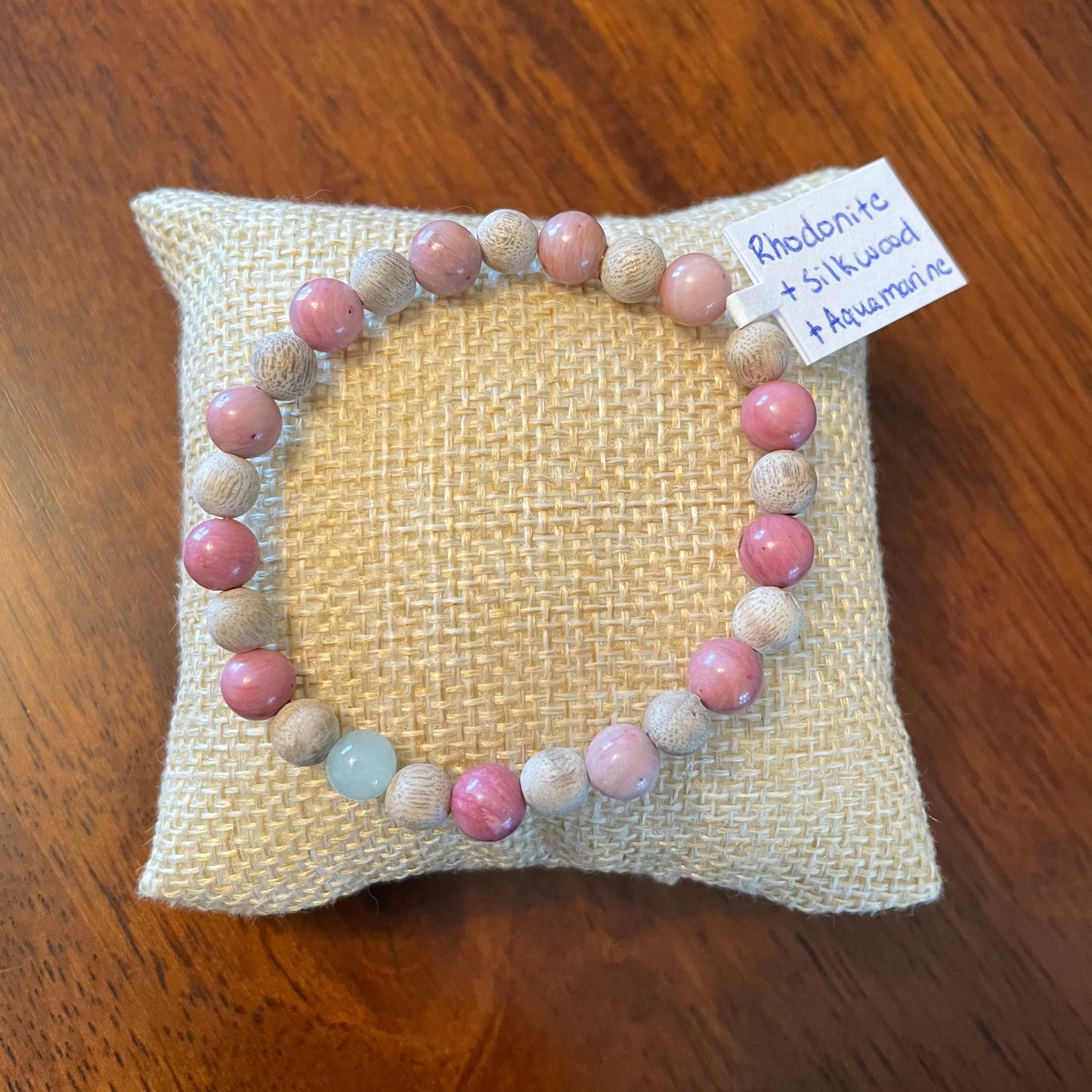 Rhodonite + Silkwood Bracelet