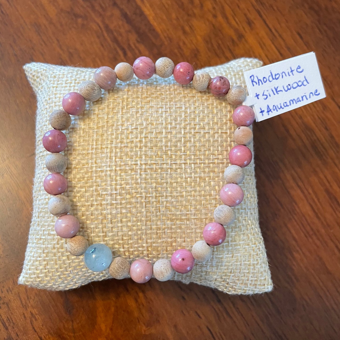 Rhodonite + Silkwood Bracelet