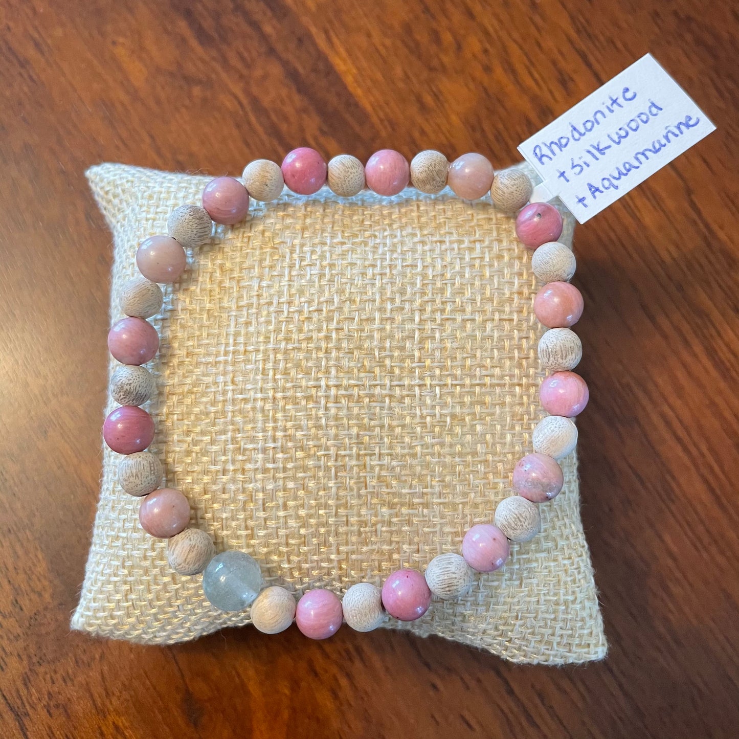 Rhodonite + Silkwood Bracelet
