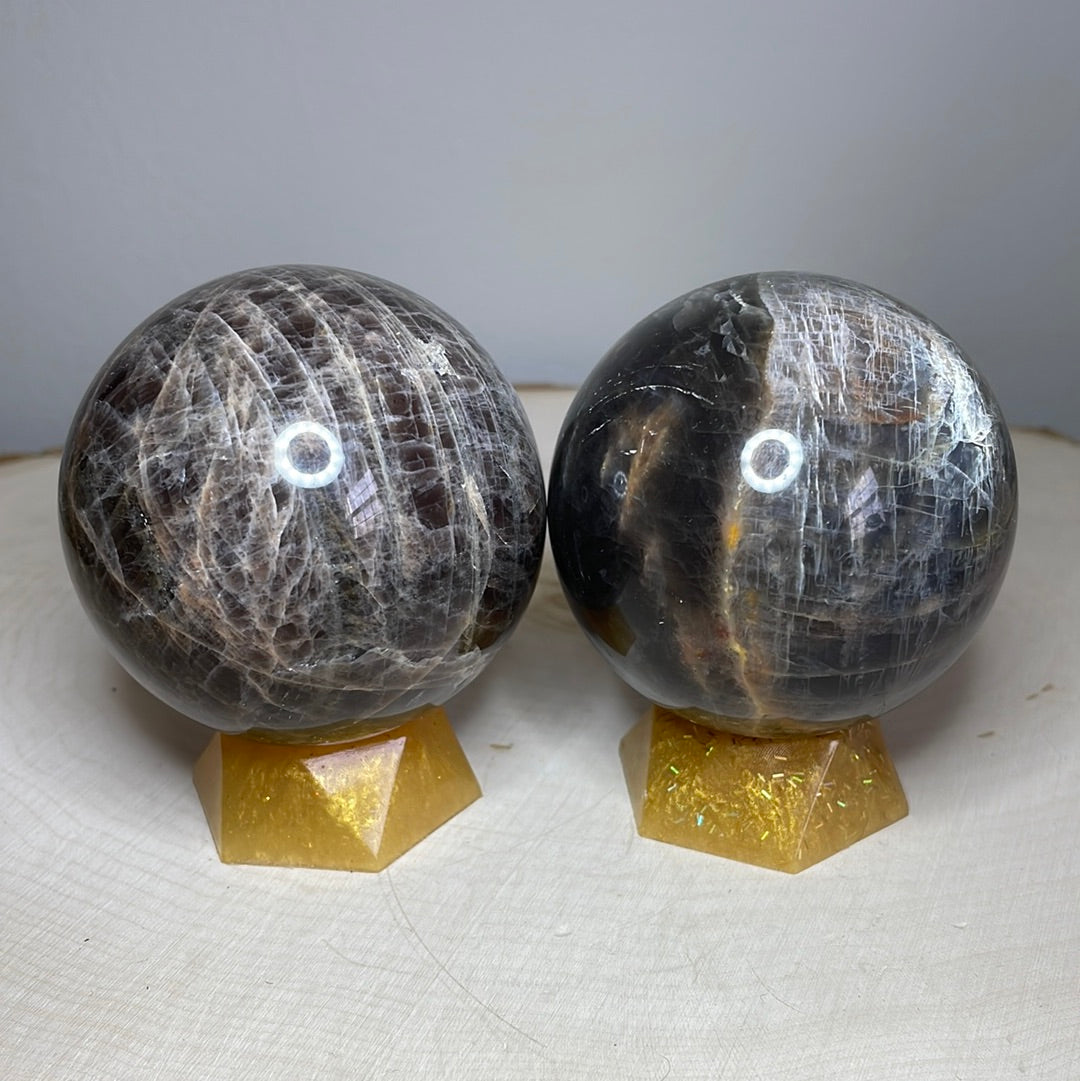 Black Moonstone Spheres