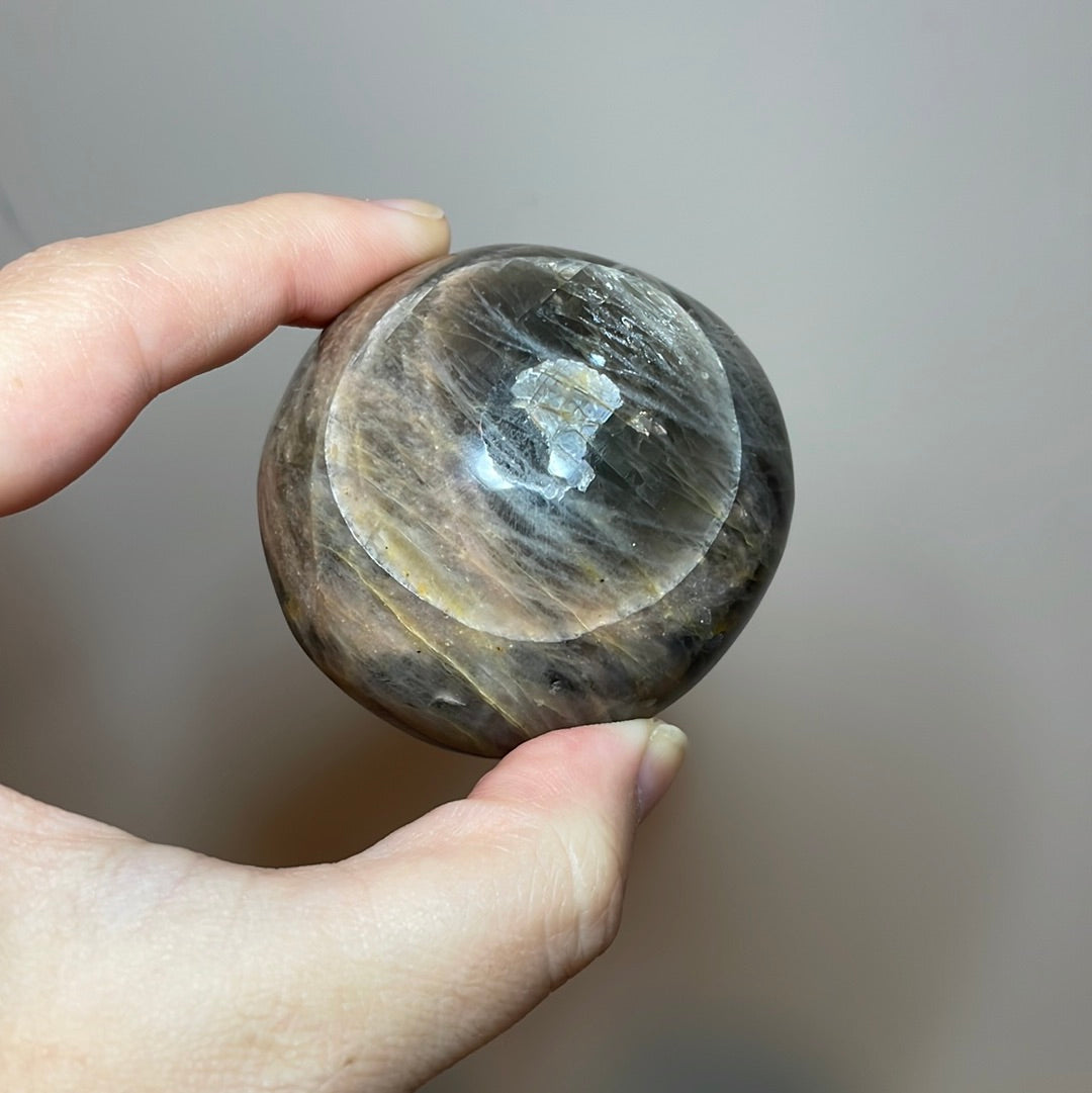 Black Moonstone Palm Stone