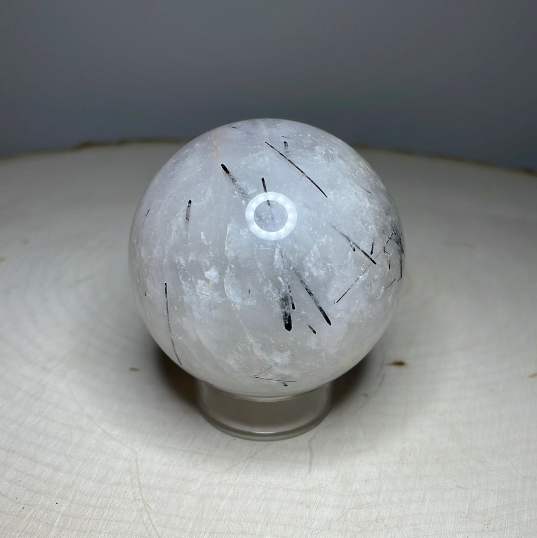 Black Tourmaline in Quartz Sphere