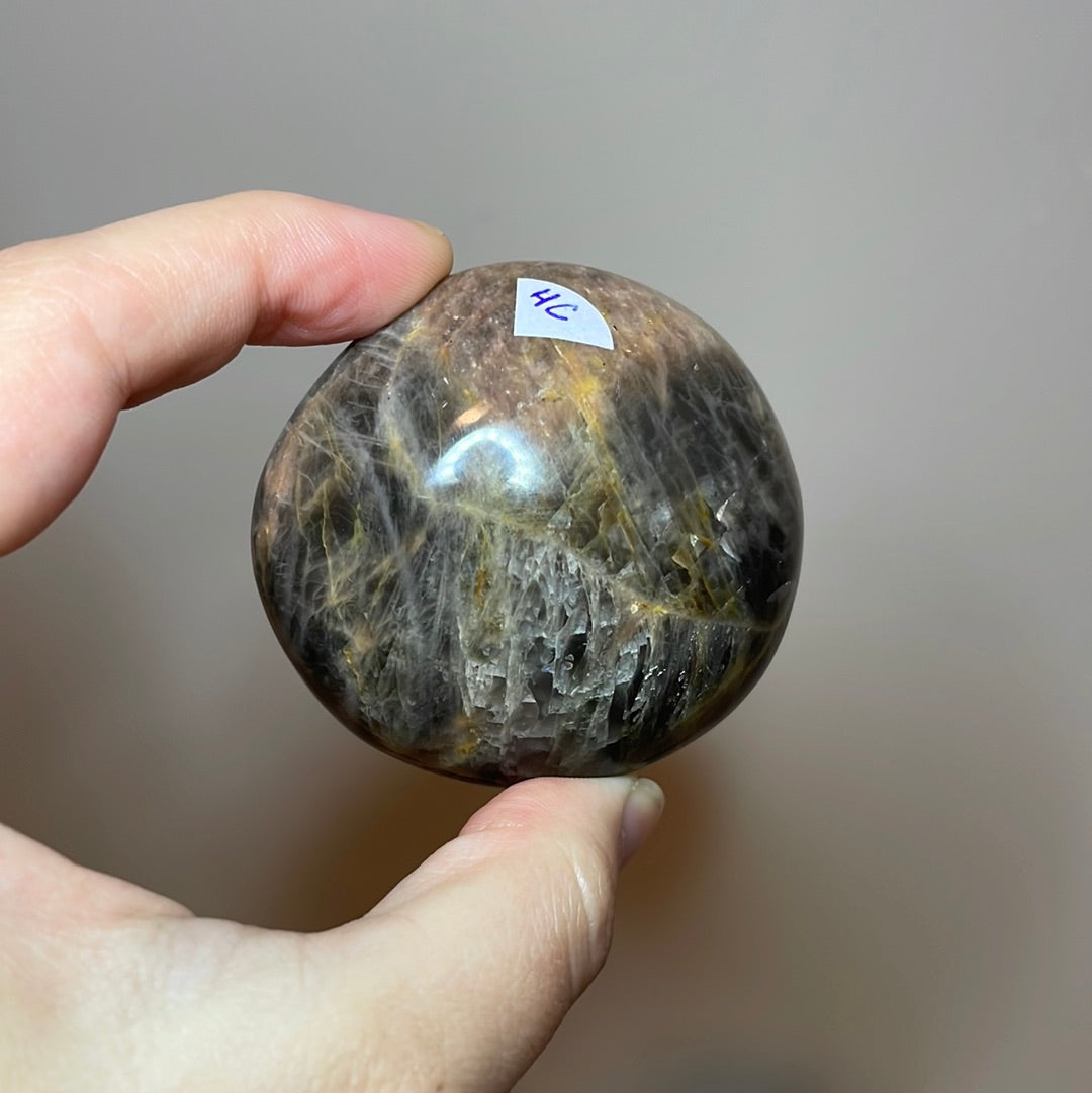Black Moonstone Palm Stone