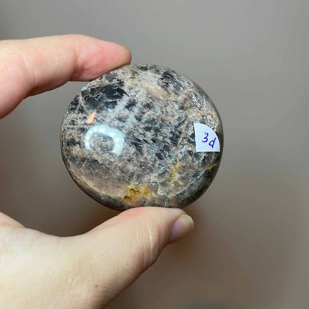 Black Moonstone Palm Stone