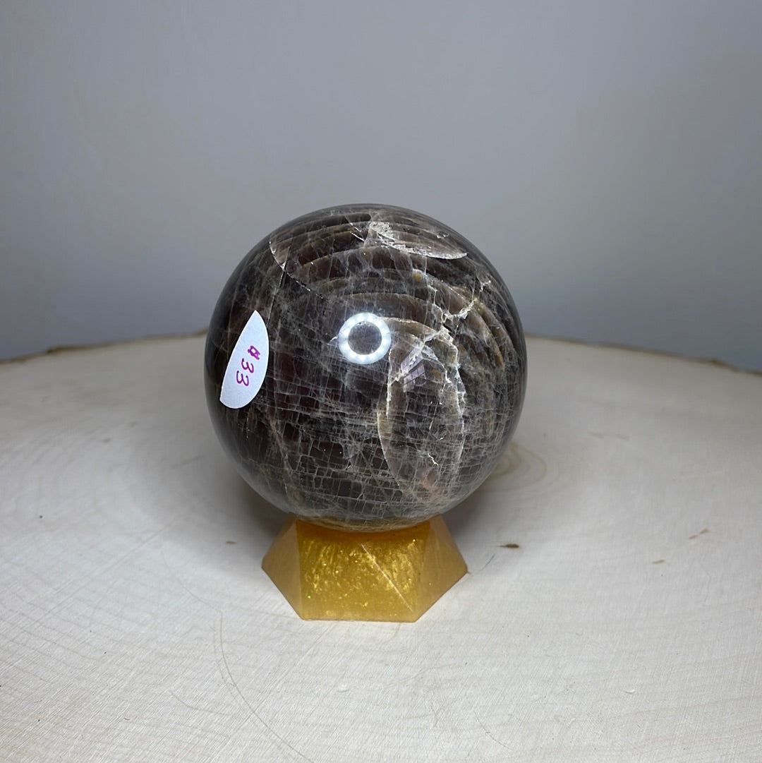 Black Moonstone Spheres