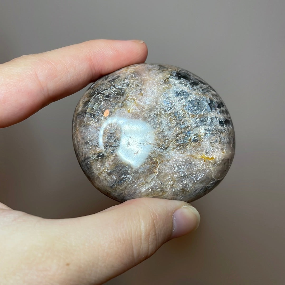 Black Moonstone Palm Stone
