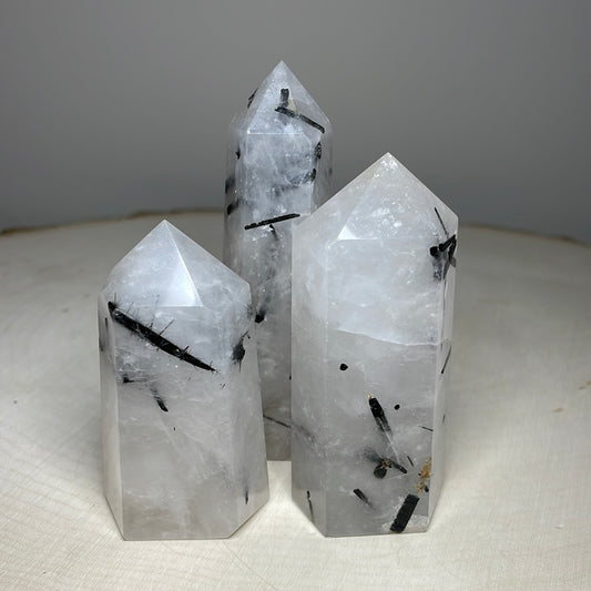 Black Tourmaline in Quartz Towers